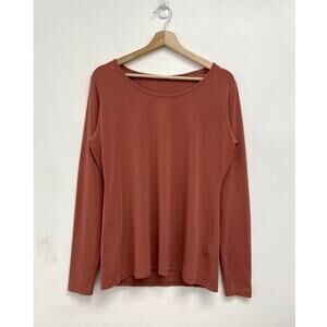 Peruvian Connection Pima Cotton Stretch Round Neck Soft Long Sleeve Tee - Large